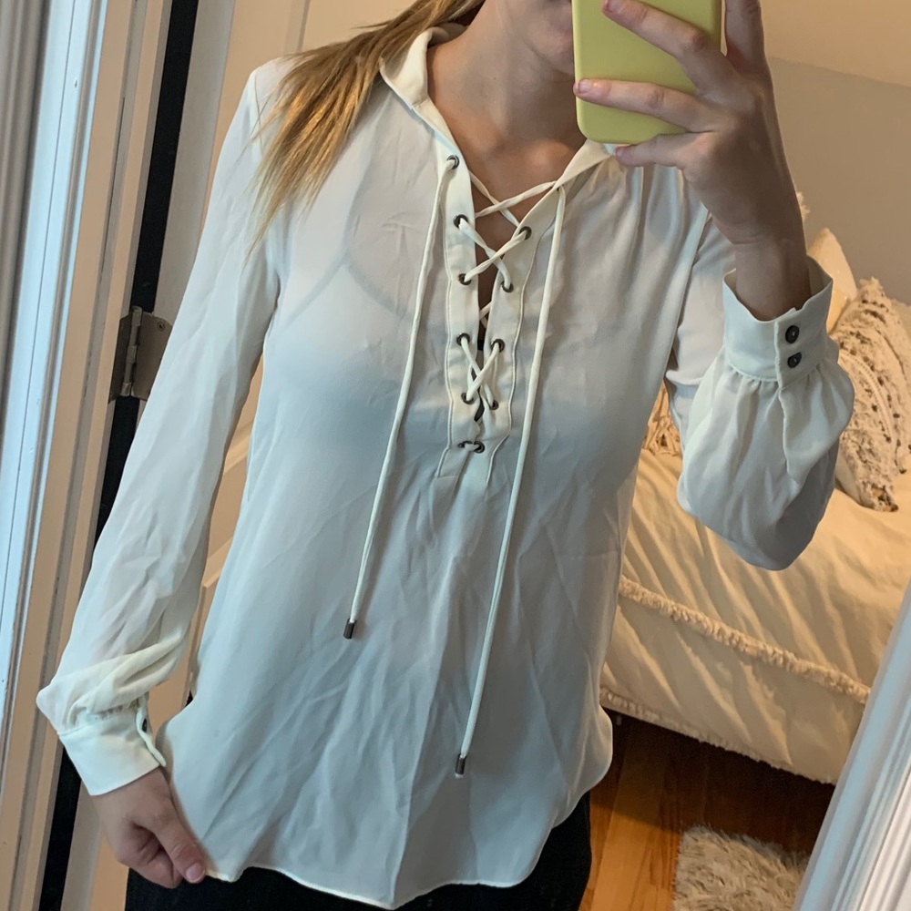 Lace Up Blouse